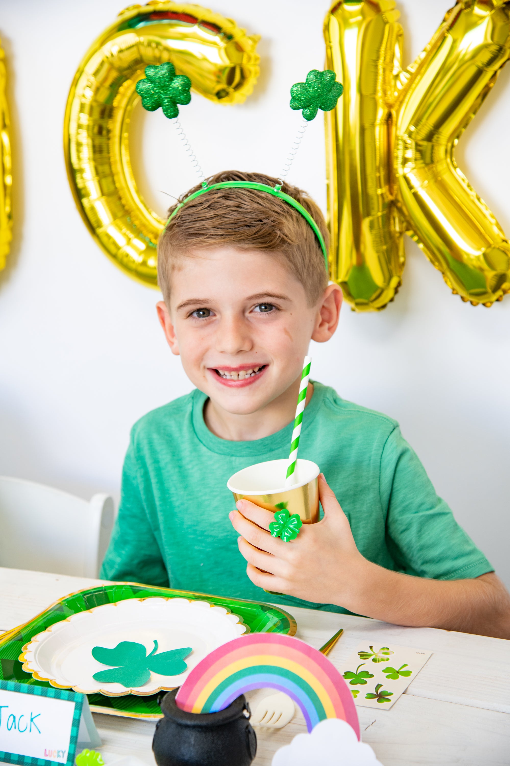 Wobbly Shamrock Glittering Headbands